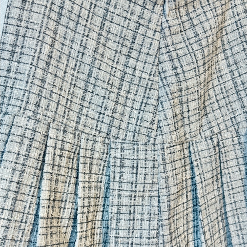 Elodie pleated plaid icy blue mini skirt NWT size XS - Picture 5 of 6